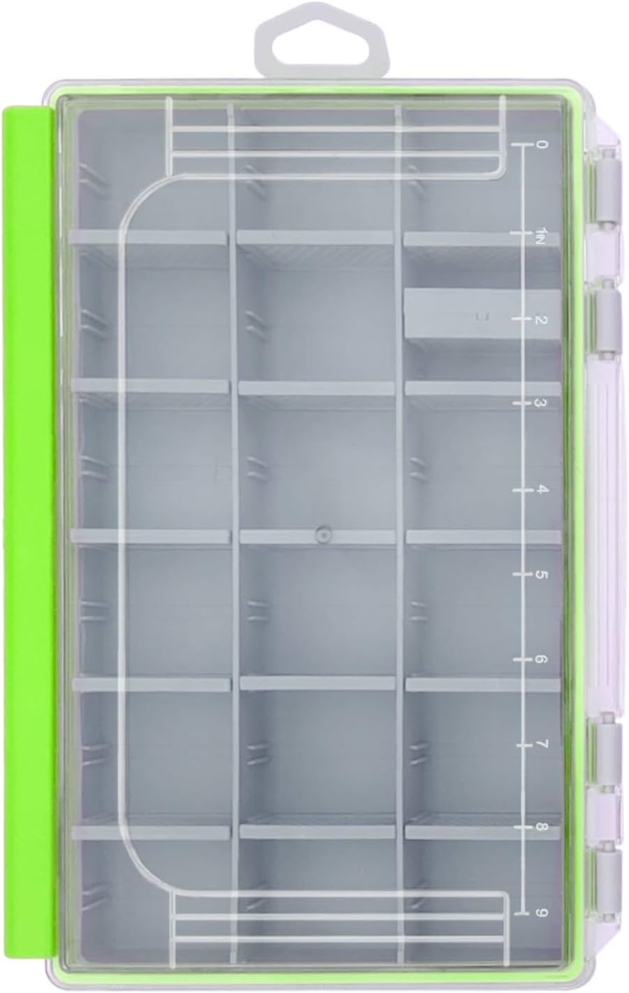 Aventik Fishing Tackle Box Waterproof Organizer with Removable Dividers Study Lure Storage Box and Terminal Tackle Storage 3600/3700 Tackle Trays (Green, 3600-10.75x7.13x1.8inch)