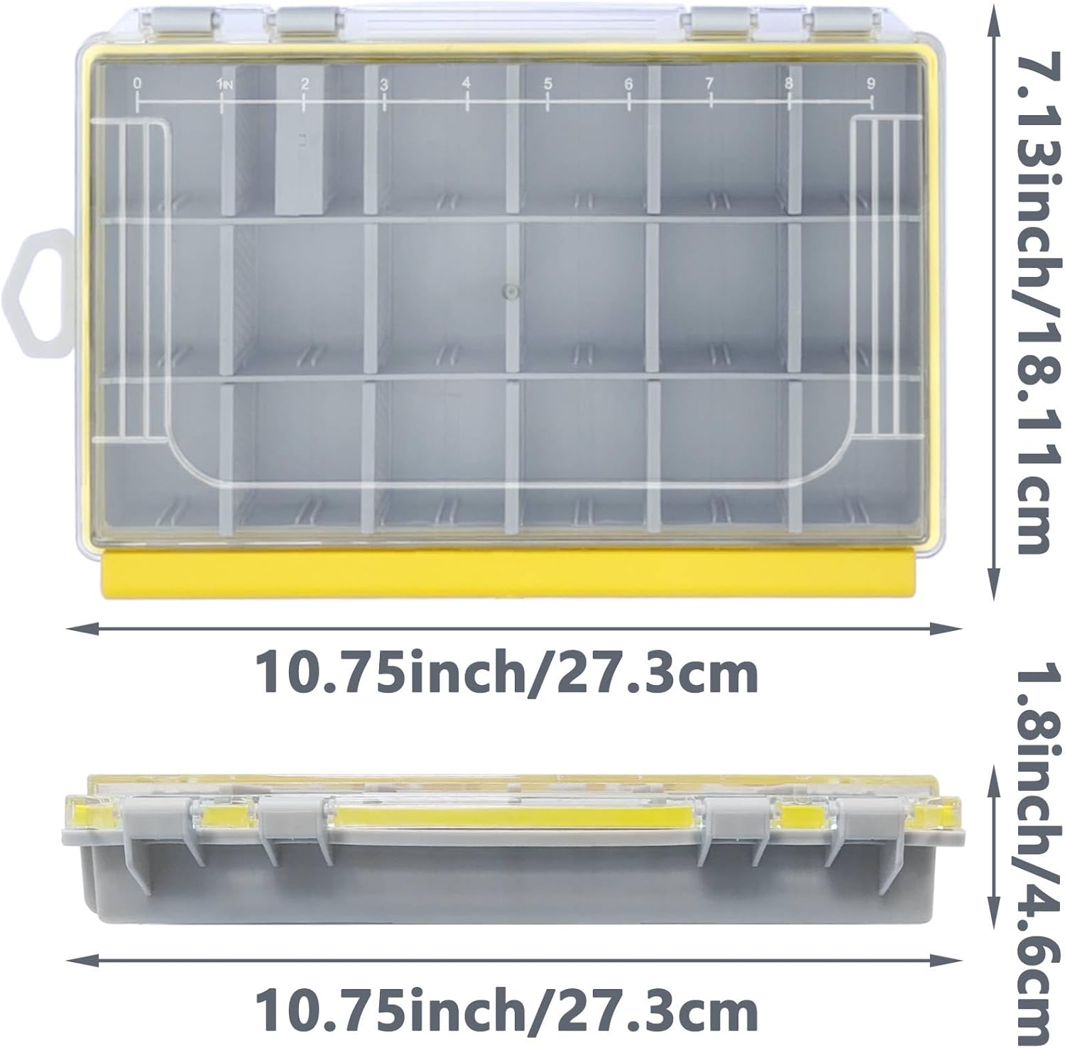 Aventik Fishing Tackle Box Waterproof Organizer with Removable Dividers Study Lure Storage Box and Terminal Tackle Storage 3600/3700 Tackle Trays (Green, 3600-10.75x7.13x1.8inch) - Image 2