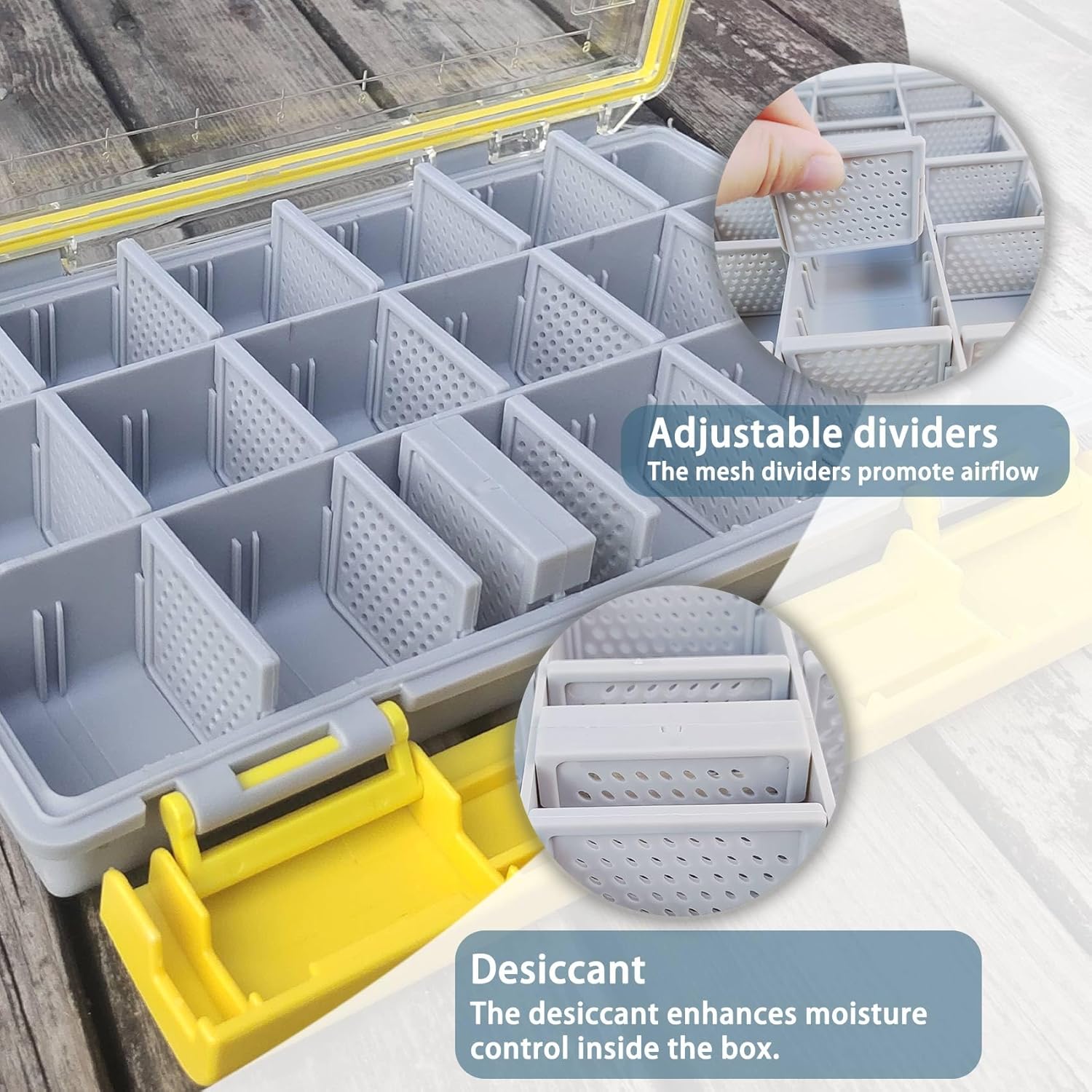 Aventik Fishing Tackle Box Waterproof Organizer with Removable Dividers Study Lure Storage Box and Terminal Tackle Storage 3600/3700 Tackle Trays (Green, 3600-10.75x7.13x1.8inch) - Image 4