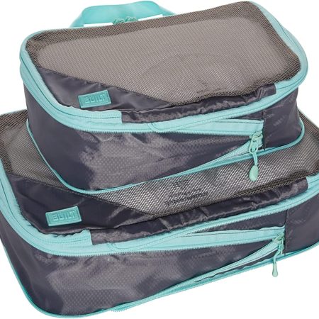 BUILT Compression Cube 2 Piece Set, Expandable Packing Set, Luggage and Travel Organizers, Gray Quiet Shade