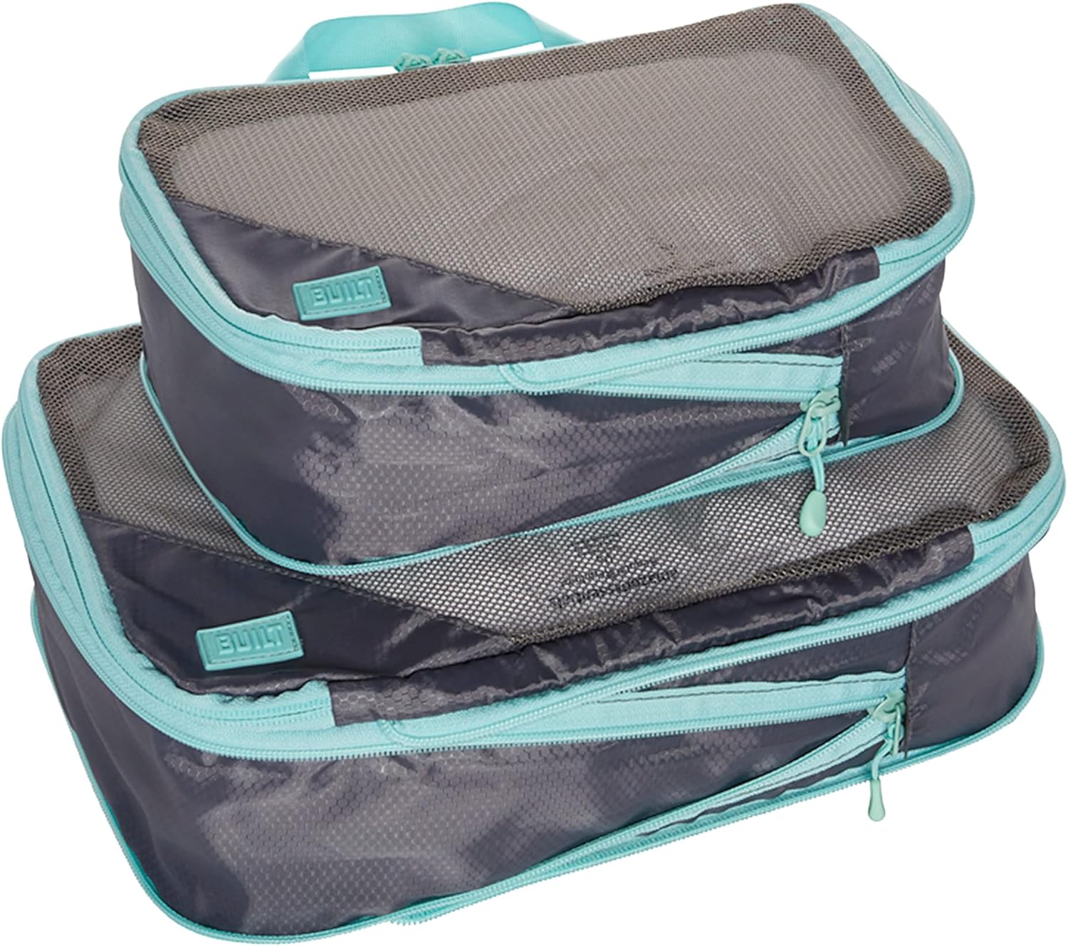 BUILT Compression Cube 2 Piece Set, Expandable Packing Set, Luggage and Travel Organizers, Gray Quiet Shade