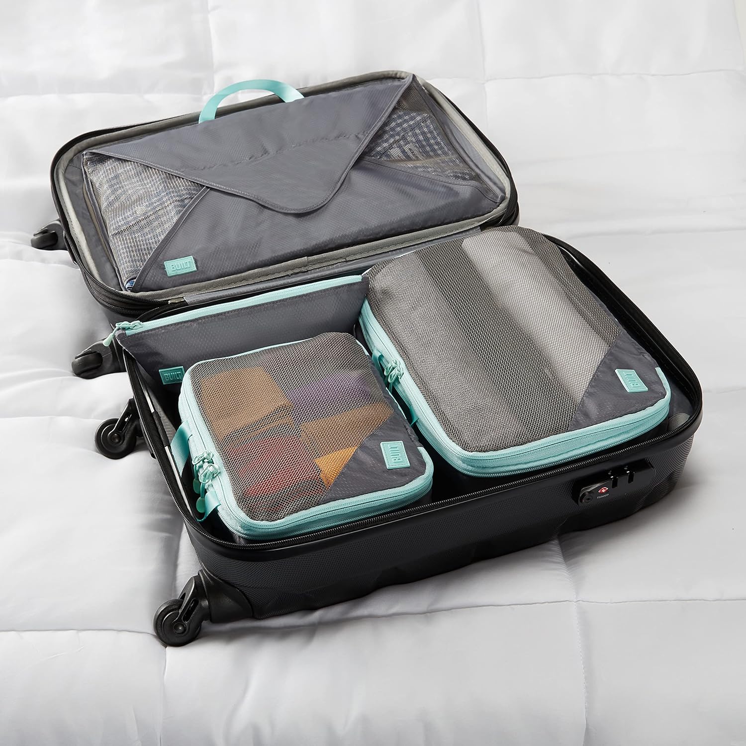 BUILT Compression Cube 2 Piece Set, Expandable Packing Set, Luggage and Travel Organizers, Gray Quiet Shade - Image 5